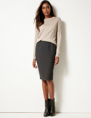 Textured Pencil Skirt