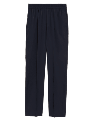 

M&S Collection Pantalón tapered con cinturilla elástica tejidaWomens - Midnight Navy, Midnight Navy