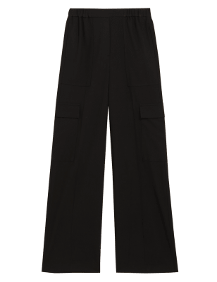 

Womens M&S Collection Cargohose mit weitem Bein - Black, Black