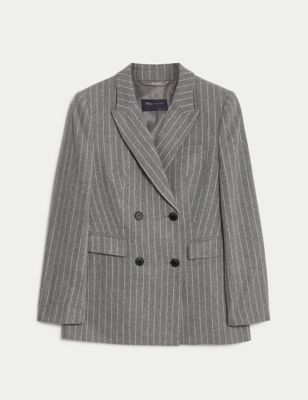 Relaxed Pinstripe Blazer with Wool