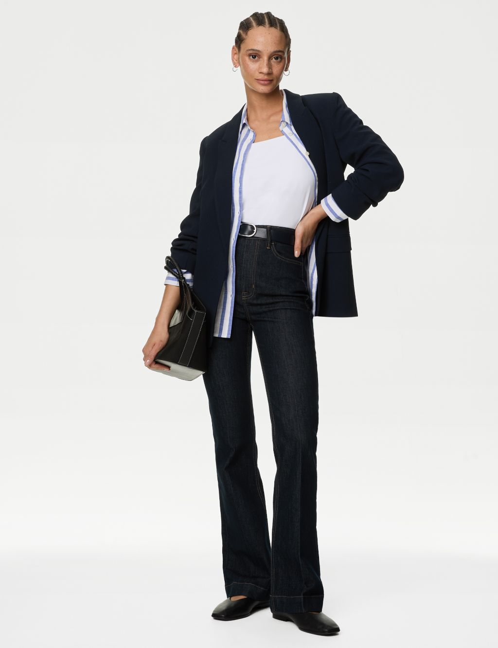 Relaxed Ruched Sleeve Blazer image 1