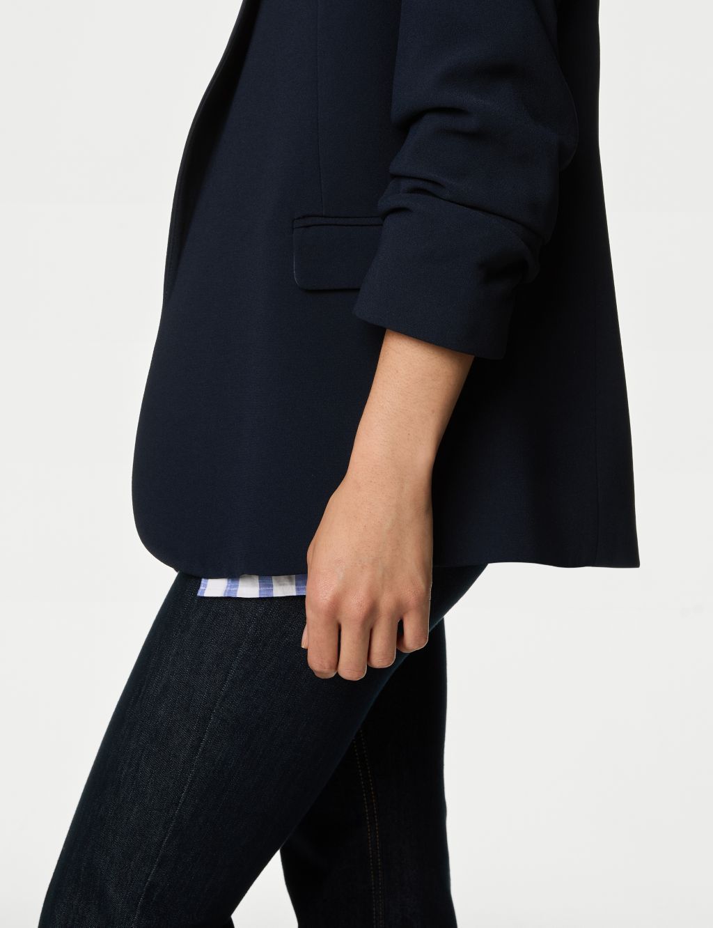 Relaxed Ruched Sleeve Blazer image 3