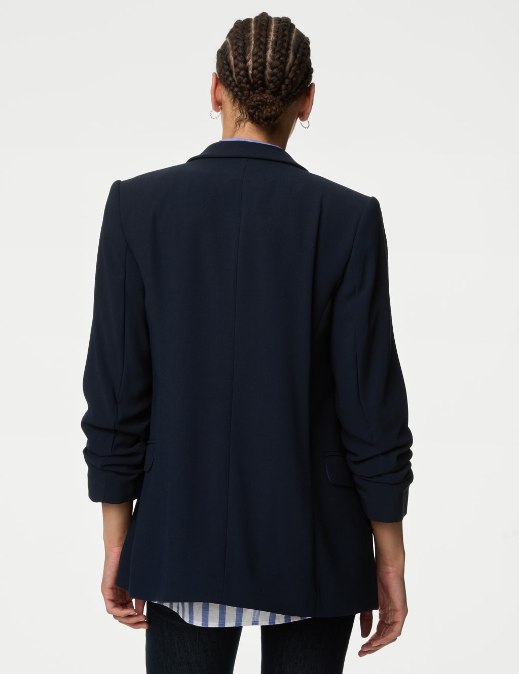 Relaxed Ruched Sleeve Blazer image 4