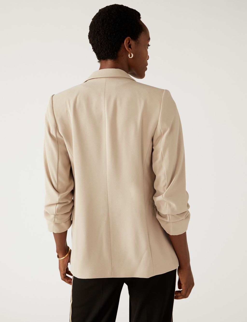 Relaxed Ruched Sleeve Blazer image 4