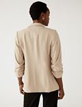 Relaxed Ruched Sleeve Blazer