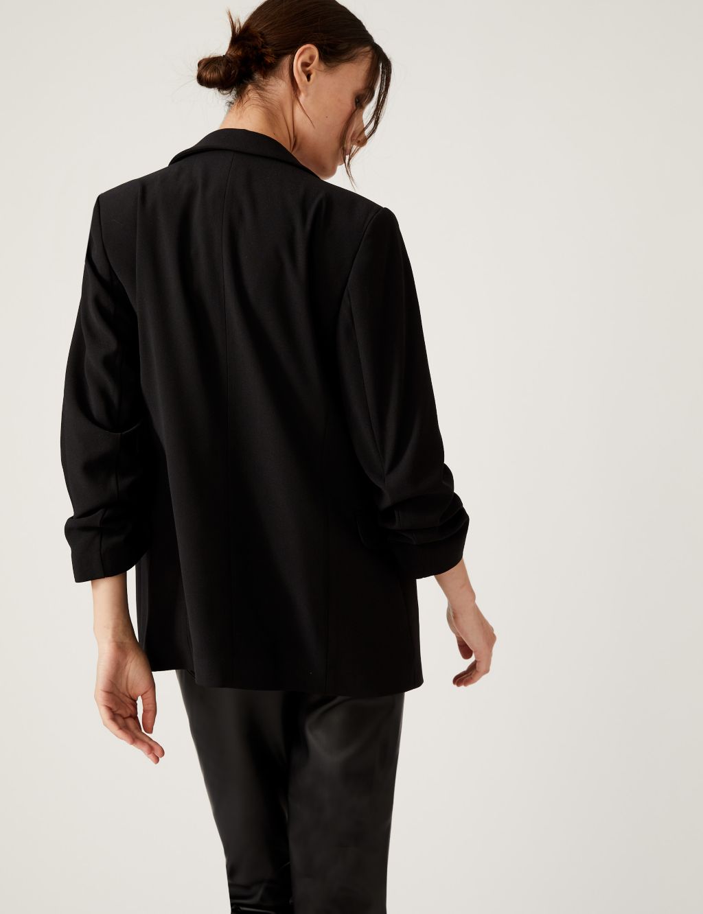 Relaxed Ruched Sleeve Blazer image 5