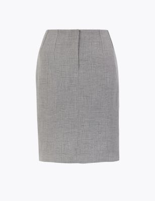 grey mini pencil skirt