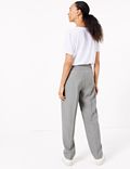 Checked Straight Leg Ankle Grazer Trousers