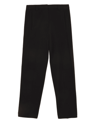 

Womens M&S Collection Relaxed Straight Ankle Grazer Trousers - Black, Black