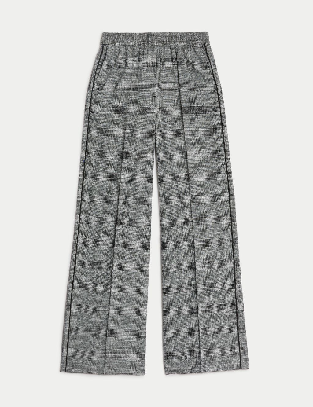 Checked Seam Detail Wide Leg Trousers image 2