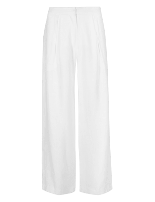 Pure Linen Pleated Wide Leg Trousers | Best of British for M&S ...