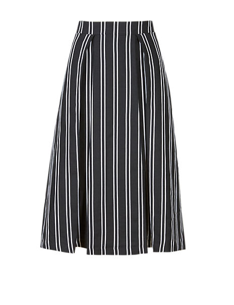 Linen Rich Striped A-Line Midi Skirt | Best of British for M&S ...