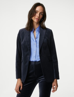 Navy velvet store blazer