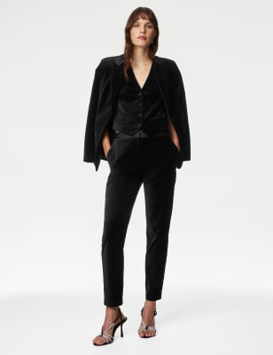 Velvet Slim Fit Ankle Grazer Trousers - HR