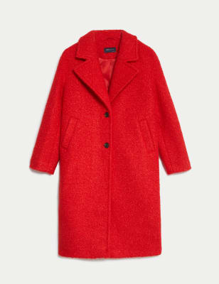 Textured Single Breasted Coat
