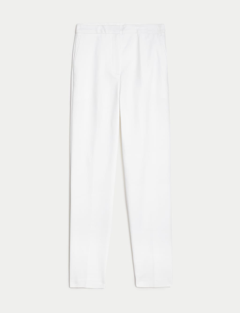 Cotton Blend Slim Fit Ankle Grazer Trousers image 2
