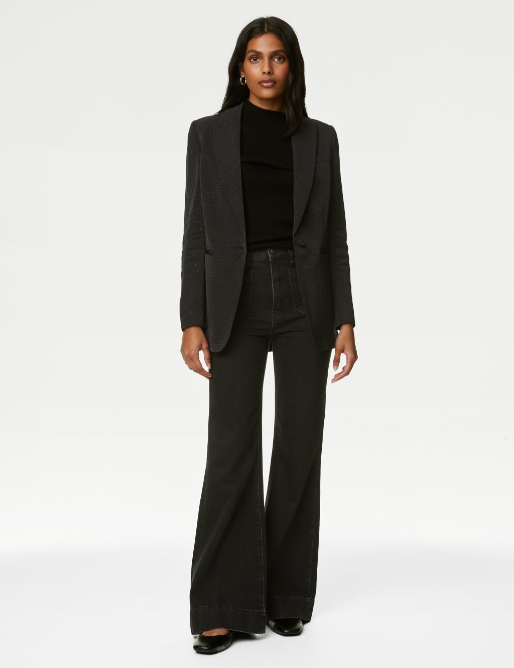 Satin Jacquard Single Breasted Blazer image 6