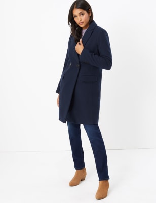 M and s navy coat sale