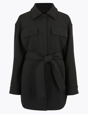 Belted Utility Jacket with Wool | M&S Collection | M&S