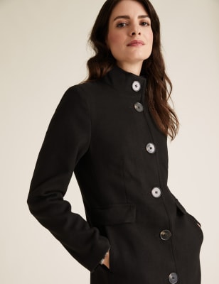 Marks and spencer black on sale coat