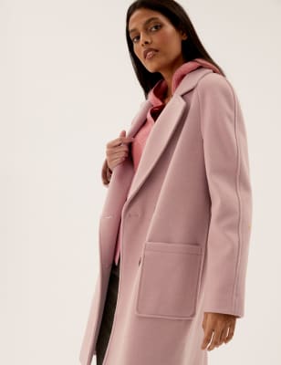

M&S Collection Abrigo informal de botonadura dobleWomens - Dusted Pink, Dusted Pink