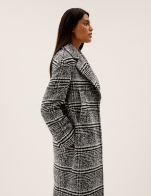

Womens M&S Collection Abrigo de corte sastre de cuadros con lana - Black Mix, Black Mix