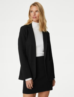 Marks And Spencer Womens M&S Collection Jersey Patch Pocket Jacket - Black, Black