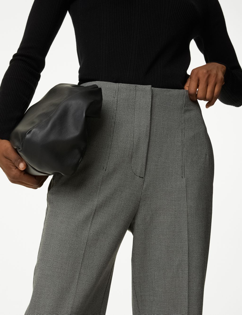 Checked Tapered Ankle Grazer Trousers image 3
