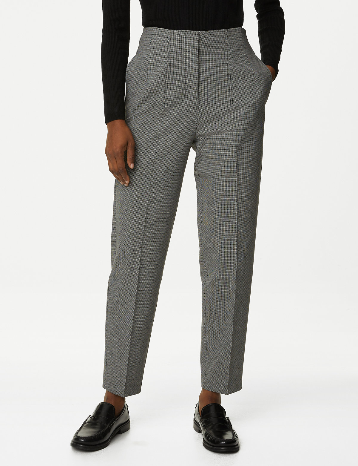 Checked Tapered Ankle Grazer Trousers