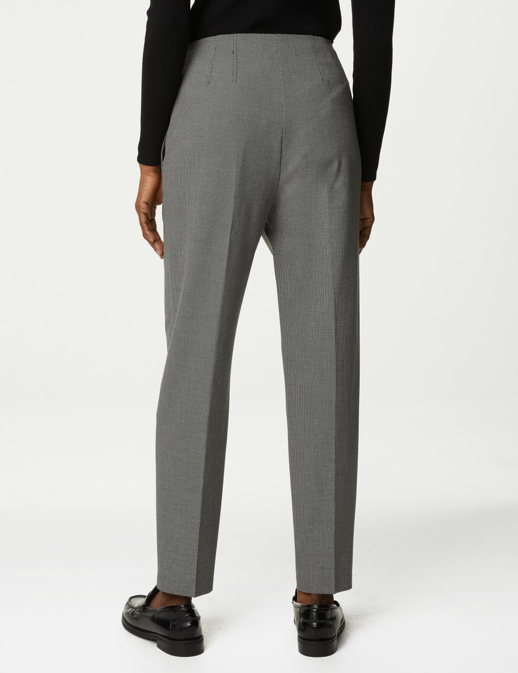 Checked Tapered Ankle Grazer Trousers image 5