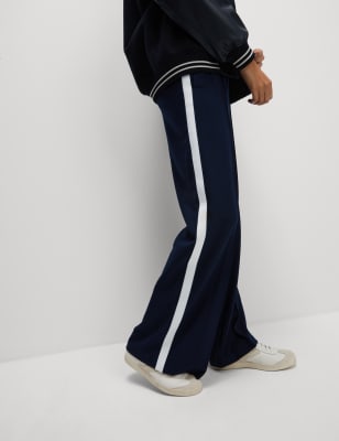 Side Stripe Wide Leg Trousers