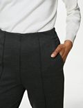 平纹针织斜纹布直筒长裤