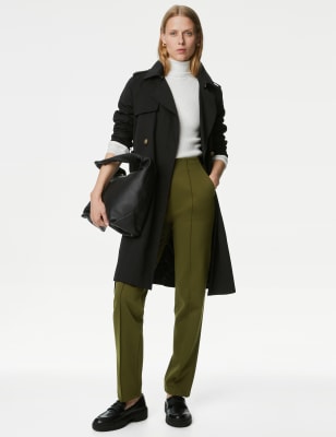 Jersey Twill Straight Leg Trousers