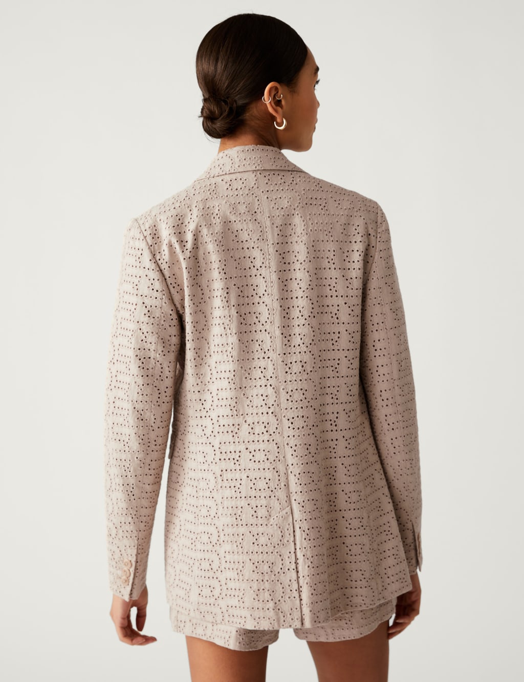 Linen Blend Tailored Broderie Blazer image 4