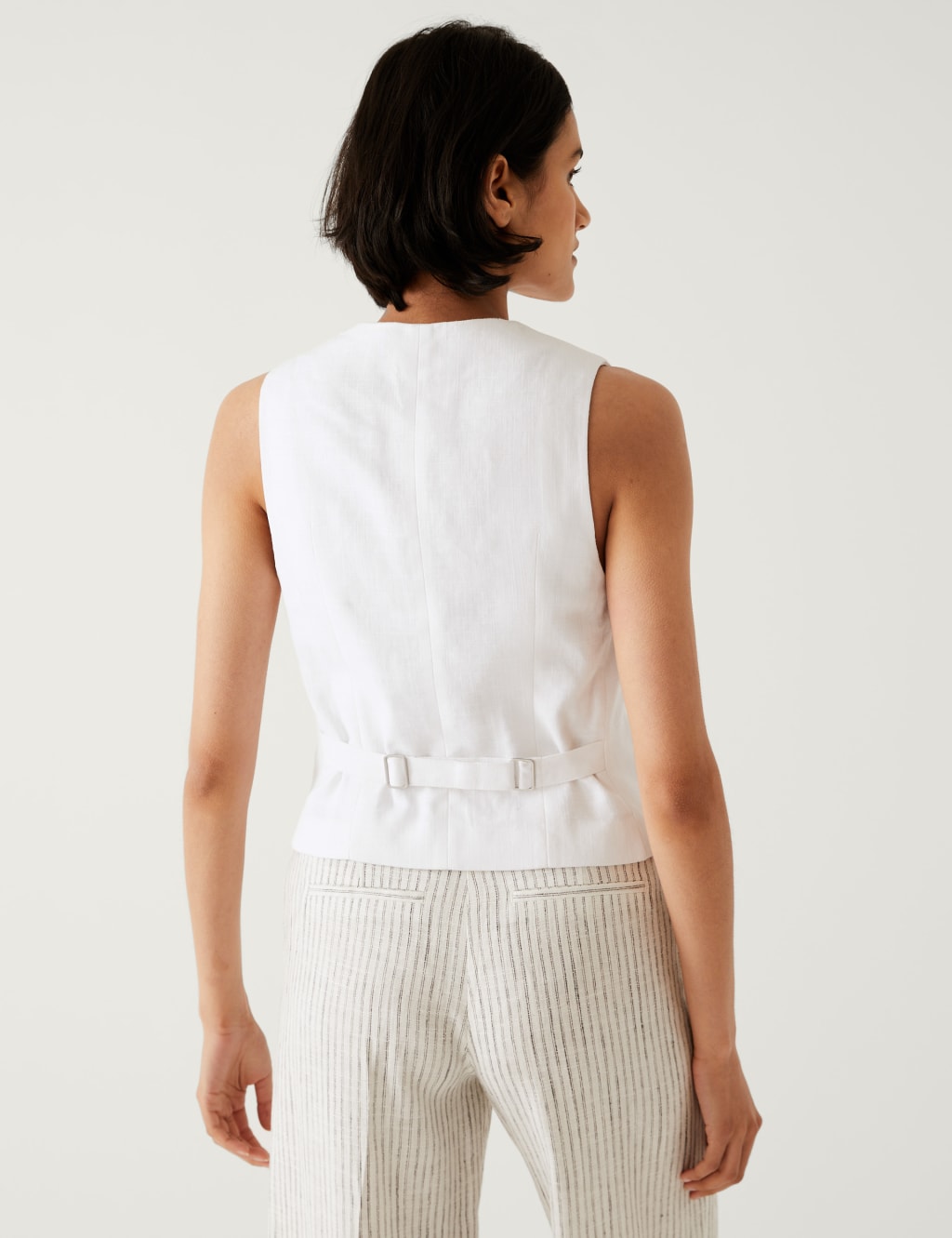 Linen Blend Tailored Waistcoat image 3