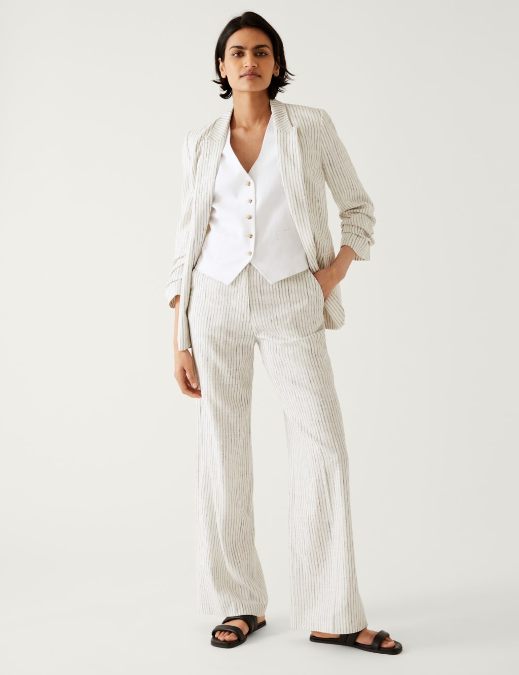 Linen Blend Tailored Waistcoat image 4