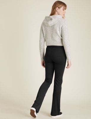 Slim-fit bootcut trousers in stretch jersey