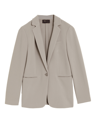 

Womens M&S Collection Jersey Crepe Single Breasted Blazer - Fawn, Fawn