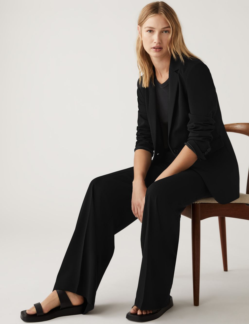 Pull On Wide Leg Trousers image 1