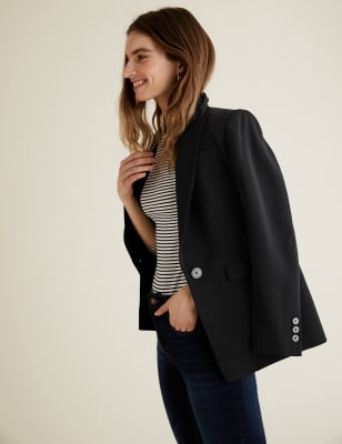  PETITE - Blazer coupe longue et ajustée - Black