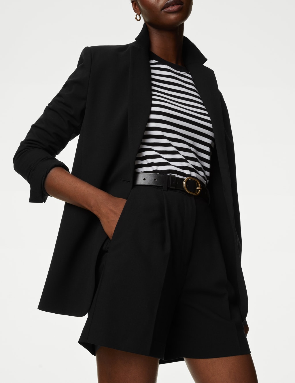 High Waisted Pleat Front Shorts image 4