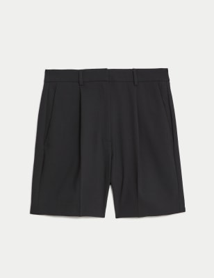 High Waisted Pleat Front Shorts