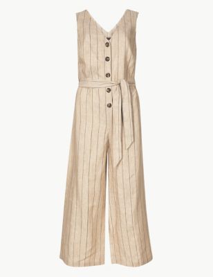 Pure Linen Striped Jumpsuit | M&S Collection | M&S