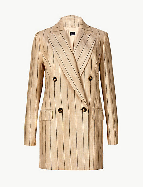 Pure Linen Oversized Striped Blazer | M&S Collection | M&S