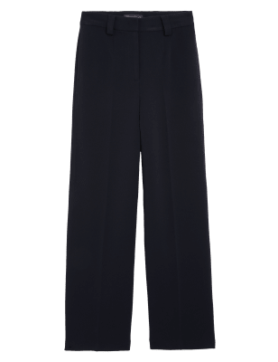 

Womens M&S Collection Twill Wide Leg Trousers - Midnight Navy, Midnight Navy