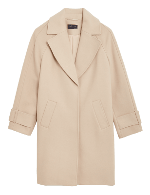 

Womens M&S Collection Revere Collar Relaxed Car Coat - Buff, Buff