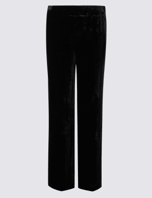 m&s wide leg elasticated waist trousers