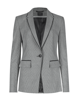 Prince of Wales 1 Button Checked Blazer | M&S Collection | M&S