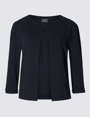 3/4 Sleeve Textured Jacket | M&S Collection | M&S