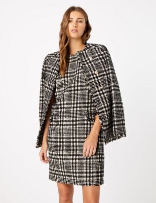 Tweed Checked Shift Mini Dress